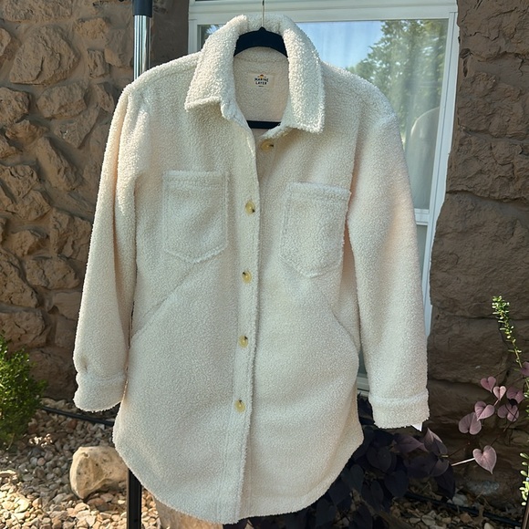 Nwt MARINE LAYER Bailey Longline High Pile Fleece Shirt Jacket - Picture 5 of 9
